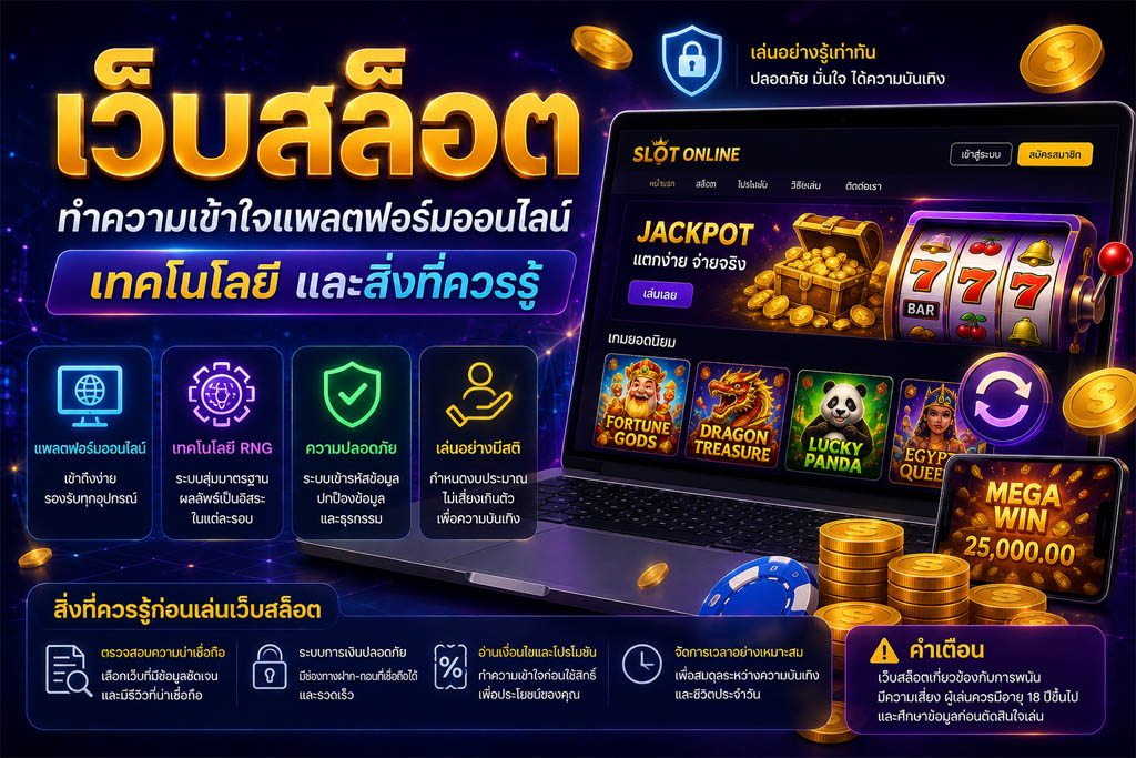 Read more about the article เว็บสล็อต: ทำความเข้าใจแพลตฟอร์มออนไลน์ เทคโนโลยี และสิ่งที่ควรรู้