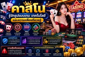 Read more about the article คาสิโน: ทำความเข้าใจรูปแบบเกม เทคโนโลยี และความเสี่ยง