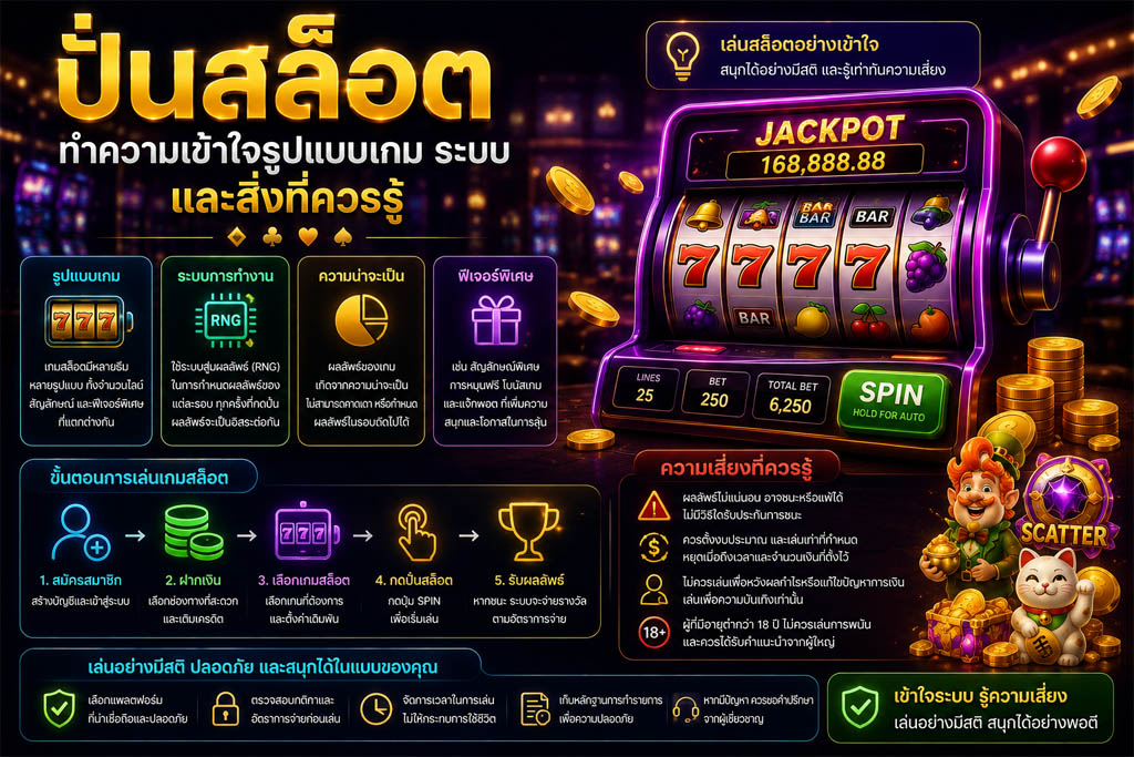Read more about the article ปั่นสล็อต: ทำความเข้าใจรูปแบบเกม ระบบ และสิ่งที่ควรรู้