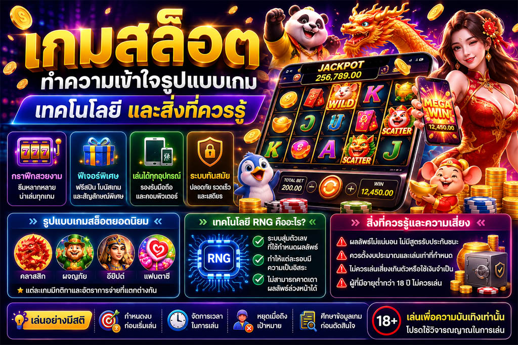 Read more about the article เกมสล็อต: ทำความเข้าใจรูปแบบเกม เทคโนโลยี และสิ่งที่ควรรู้